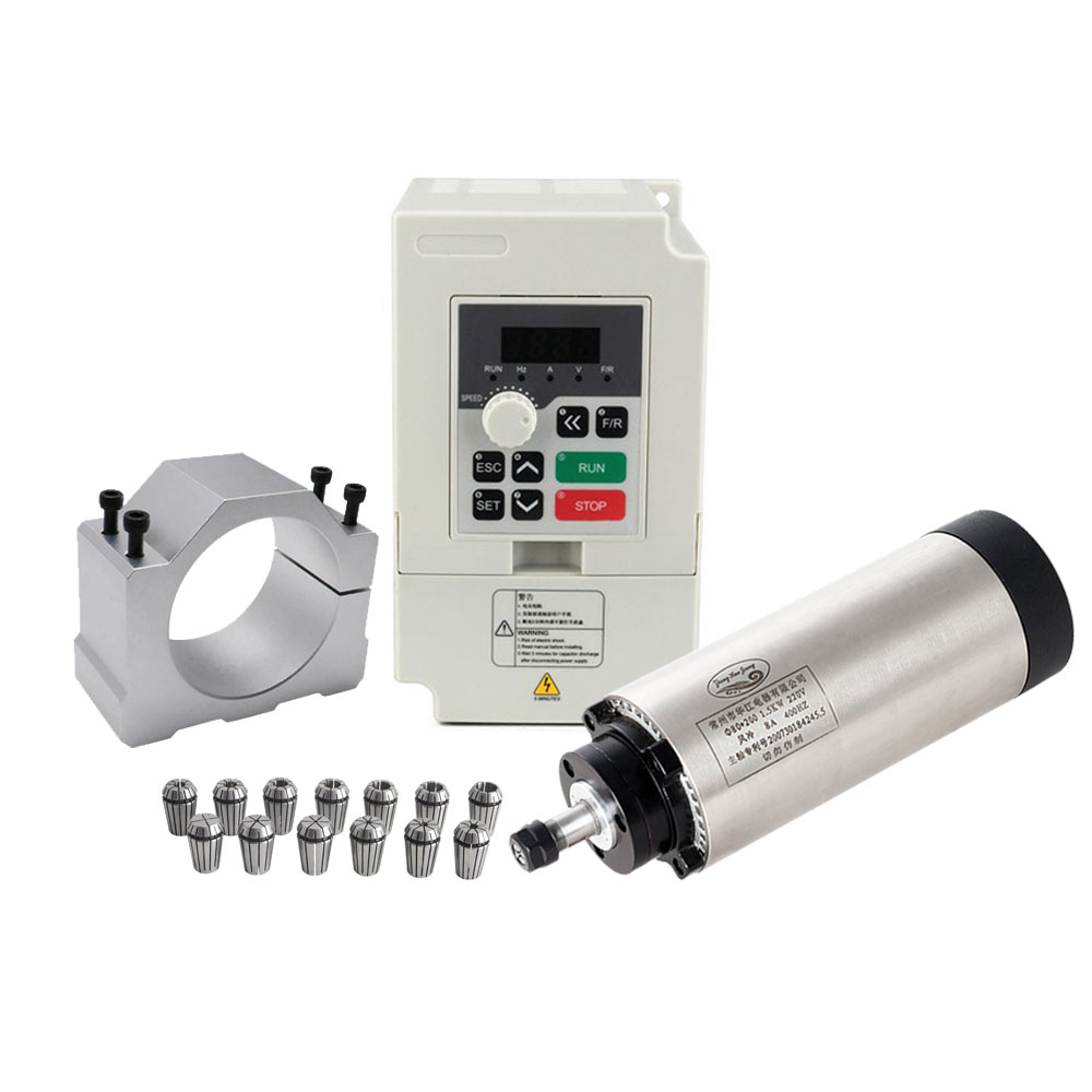 Kit motore mandrino CNC 80MM 1 - Air Cooled 1.5Kw Spindle Motor Inverter 110V recensione e prezzo